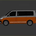 Modern Silver And Orange Passenger Van With Sleek Exterior And Shiny Finish