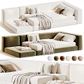 Modern Kids Bed With Soft Cushions Pillows And Multiple Color Options