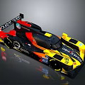 Red Black Yellow Cooper Tires 49 Sports Prototype Race Car