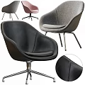 Modern Office Chair with Black Leather and Gray Fabric Comfortable Seating Design