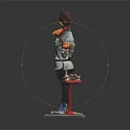 Cartoon Character Sculpture In Standing Pose With Detailed Clothing And Base Platform