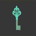 Ornate Golden Decorative Key With Intricate Carvings And Sleek Surface Reflection