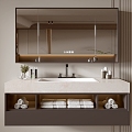 Modern Bathroom Cabinet Bathroom Counter Basin Bathroom Decoration Mirror Cabinet Sink 3d model