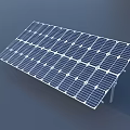 Solar Panels Installed On Metal Mounting Structure Under Clear Blue Sky On Open Ground 3d model