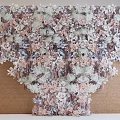 Romantic Floral Decorative Backdrop With Pastel Pink White Gray Flowers And Textured Leaves