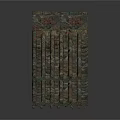 Ancient Architecture Roof Structure With Carved Tile Design And Bronze Texture