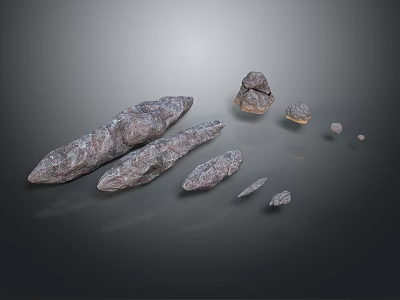 Natural Wood and Stone Materials with Various Shapes and Sizes for Home Decoration 3d model