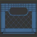 Blue Plastic Storage Basket With Grid Design And Handles For Household Use
