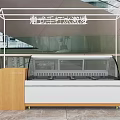 Modern Italian Handmade Gelato Display Cabinet With Glass Showcase White Frame And Wood Counter