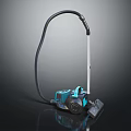 Modern Blue And Black Vacuum Cleaner With Long Hose And Powerful Suction