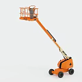 Industrial Equipment Mobile Aerial Work Platform With Orange Telescopic Boom Working Basket And Wheeled Base