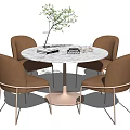 Modern leisure table and chair combination dining table and chair combination negotiation table and chair 3d model