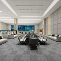 modern monitoring room hall 3d model