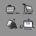 Modern cash register cash register ordering machine 3d model