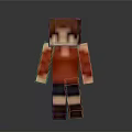 3D Pixel Art Woman Character Wearing Red Shirt And Dark Shorts