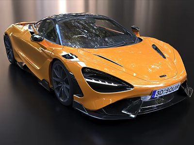 Orange McLaren Sports Car With Sleek Aerodynamic Design And Luxury Exterior Features 3d model