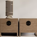 New Chinese bedside table side table 3d model