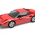 Red Classic Ferrari Two Door Sports Car Exterior Design With Wheels