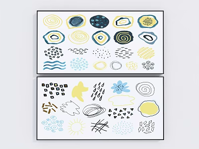 Modern Decorative Painting Personality Pen Hanging Painting Decorative Painting 3d model