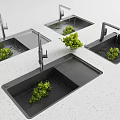 Stainless Steel Kitchen Sinks with Faucets for Vegetable Washing and Fresh Grapes