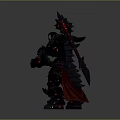 Fierce Orc Warrior In Spiked Armor With Red Glowing Weapon And Battle Stance