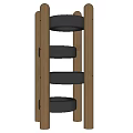 Playground Equipment with Wooden Poles and Stacked Tires Climbing Structure for Kids