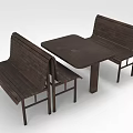 Rustic Wooden Dining Set With Square Table And Two Benches Design