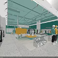 Aminta Modern Clothing Store With Green Ceiling Open Layout Mannequins And Vintage Decor
