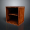 Wooden Cabinet With Two Shelves Dark Wood Finish Simple Design Reflective Surface Modern Style