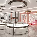 Modern Jewelry Store Interior With Elegant Glass Display Cases And Ambient Lighting