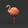 Inflatable Pink Flamingo Decorative Model With Standing Posture And Feather Details