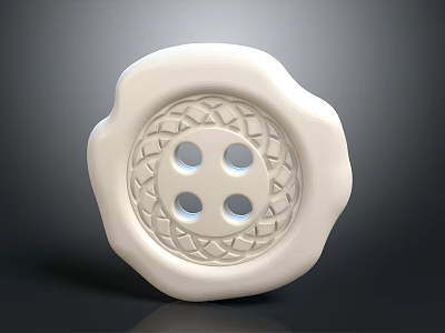 White Rubber Tire With Intricate Tread Pattern And Four Circular Holes Design 3d model