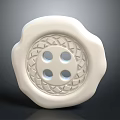 White Rubber Tire With Intricate Tread Pattern And Four Circular Holes Design