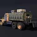 Camouflage Military Truck With Cargo Bed And Multi Wheel Transport Design