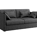 modern double sofa cloth sofa 3d model