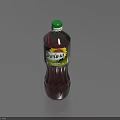 Mecta Beverage In Dark Bottle With Green Cap And Sunflower Label Design