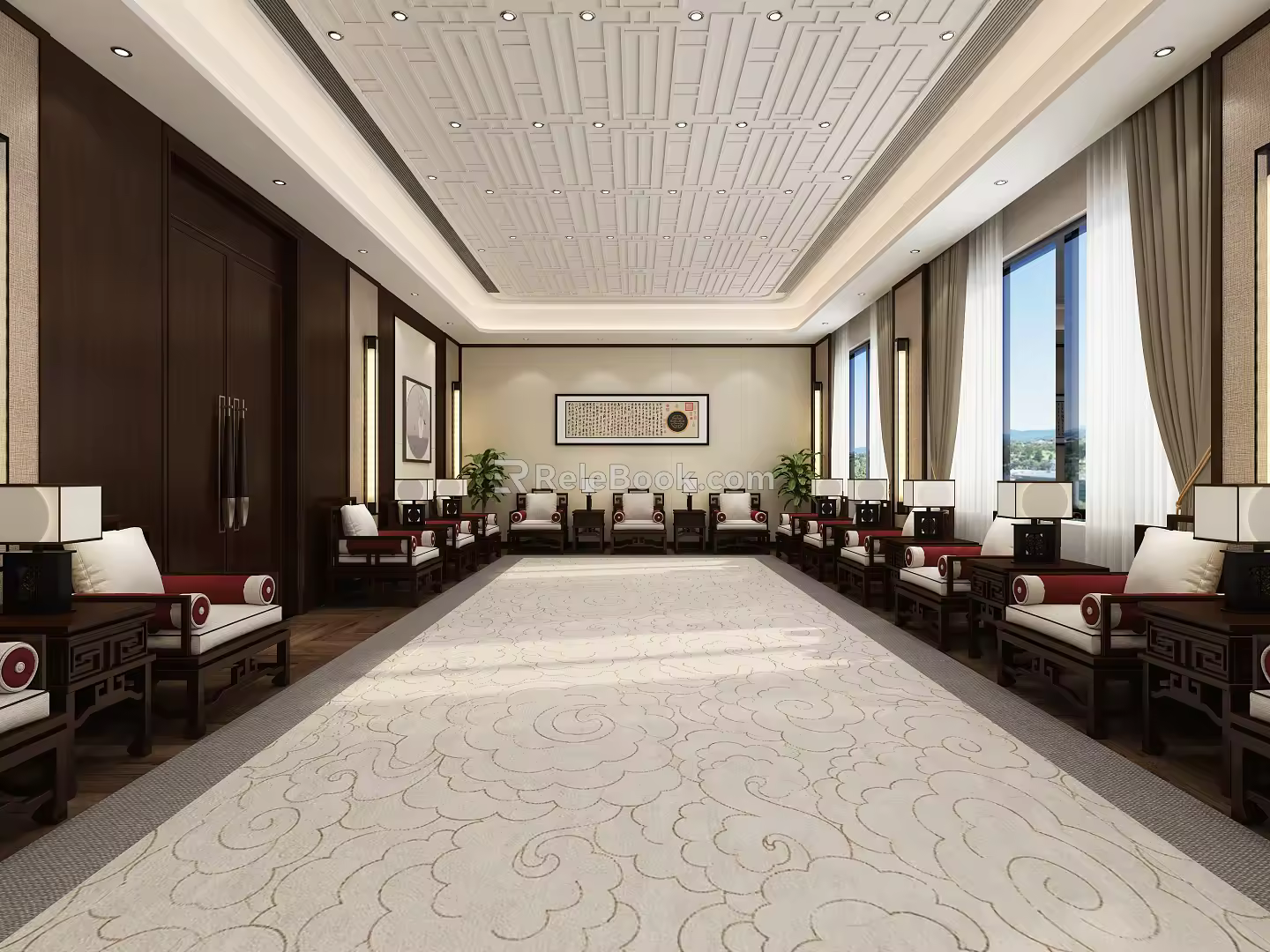 New Chinese Reception Room VIP Room 3d model