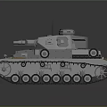 Silver Gray Tank with Tracks Turret Cannon Green Lights and 3D Rendering Design