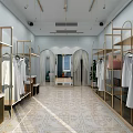 Bright Bridal Shop Interior With Wedding Dresses