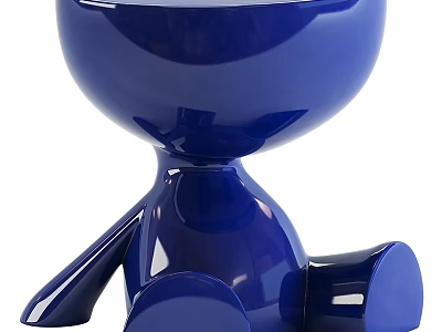 Modern Vanity Dresser With Blue Cartoon Shaped Decorative Ornament On Top 3d model