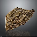 Natural Raw Stone Specimen With Rough Surface Brown Red Spots On Dark Background 3d model