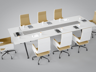 Modern Conference Table and Chair Conference Table 3d model