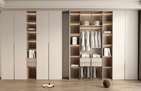 modern wardrobe cream wardrobe 3d model