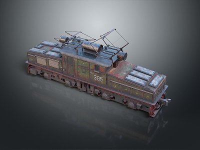 vintage train steam train carriage locomotive head steam carriage train vehicle 3d model