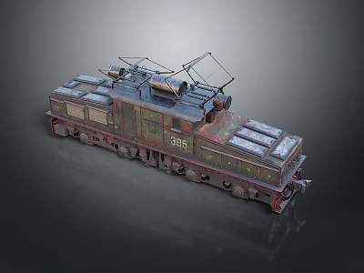 vintage train steam train carriage locomotive head steam carriage train vehicle 3d model