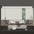 Modern Bedroom Interior Design With Bed Nightstands Wall Art Wardrobe Rug And Natural Light