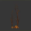 Orange Decorative Twig like Structure With Glowing Base On Dark Background