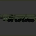 Green Military Missile Transport Vehicle With Heavy Duty Wheels And Launcher