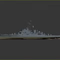 Detailed Military Warship Model Weapon With Turrets Deck And Structure Design