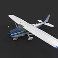 White And Blue Small Single Engine Propeller Airplane With Registration N12345 3d model